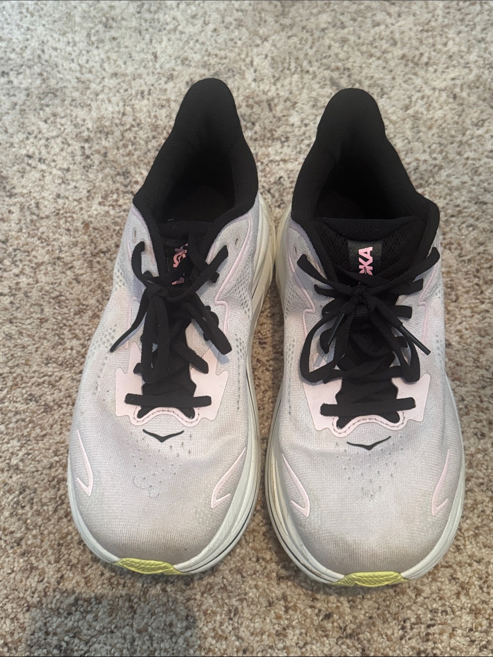 Hoka Women's Pink and Black Athletic Running Shoes